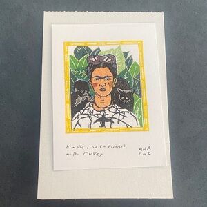 Anastasia INCIARDI Mini Print - Kahlos Self - Portrait With Monkey